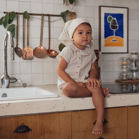 NACRE ROMPER(Ecru Gingham)