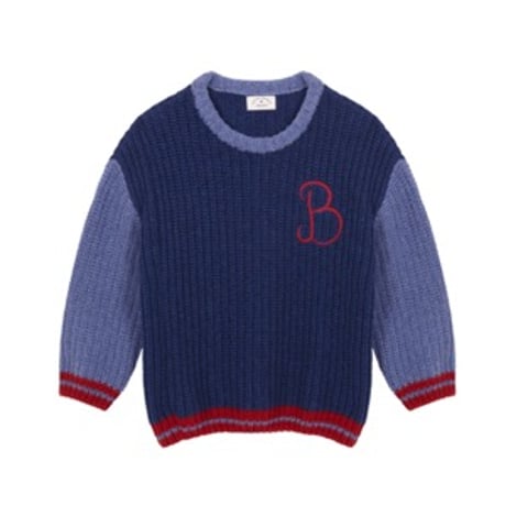 Cobalt Blue embroidered knit sweater