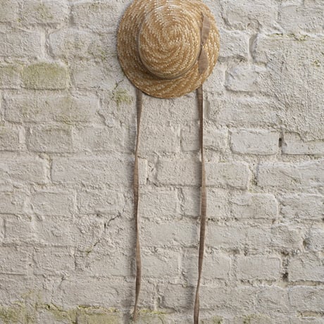 CLASSIC CANOTIER straw hat PLAIN SAND thin ribbons