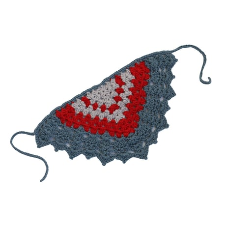 Olivia Crochet Scarf【Misty Blue/Poppy】