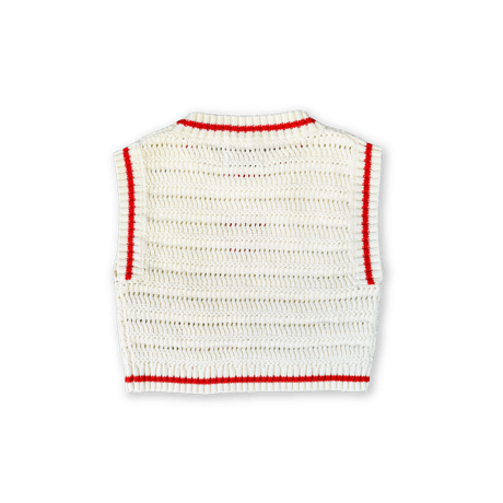 Organic Candy Cane Heart Vest-Milk