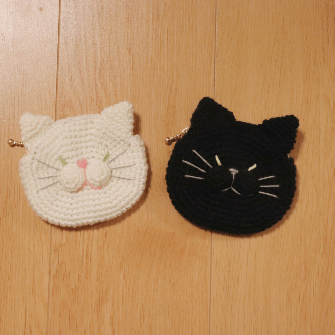 PDFダウンロード編み図と配色シート】猫のお顔ポーチ | chimataki store