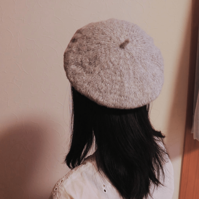 手編みのベレー帽 郵送版】流行りのふっくらしたベレー帽を編もう！編み図