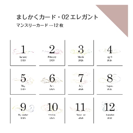 ましかくカード（マンスリーカード12枚・おでかけメモ24枚）セット