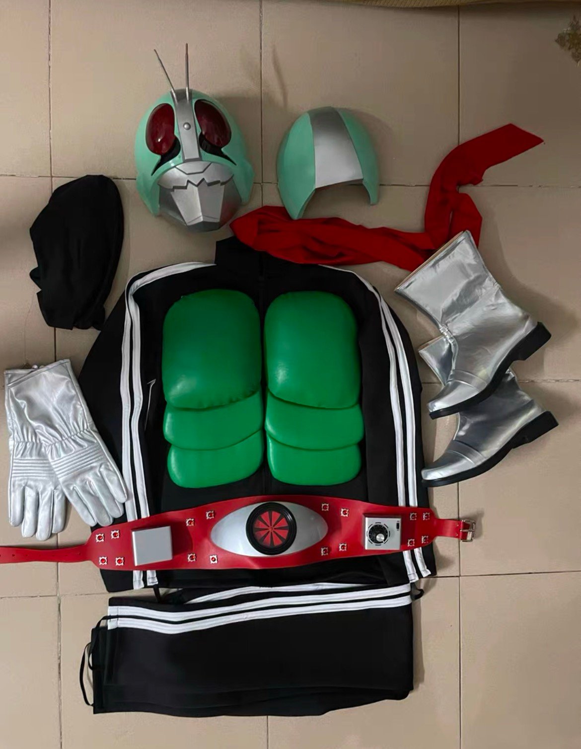 仮面ライダー1号 2号 コスチュームセット コスプレ 本格革 回転ベルト