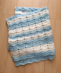 stripe blanket blue/wht
