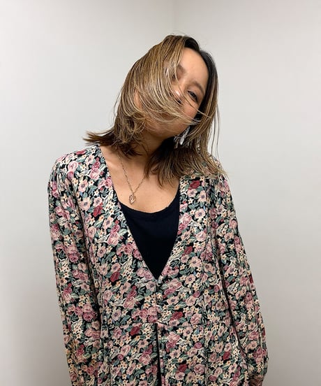 flower layered midi dress