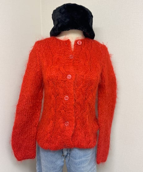 mohair knit cardigan