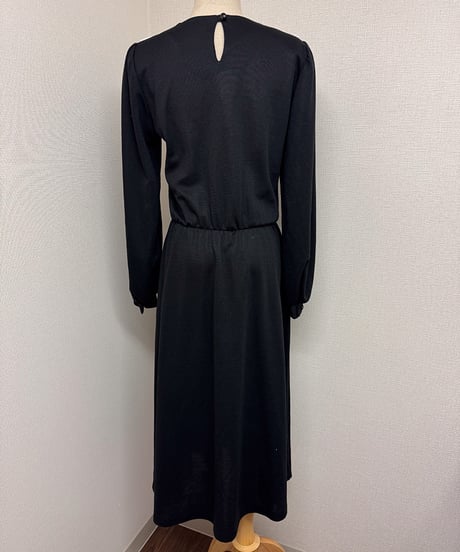 Made in USA Black Dress with White Lace Collar