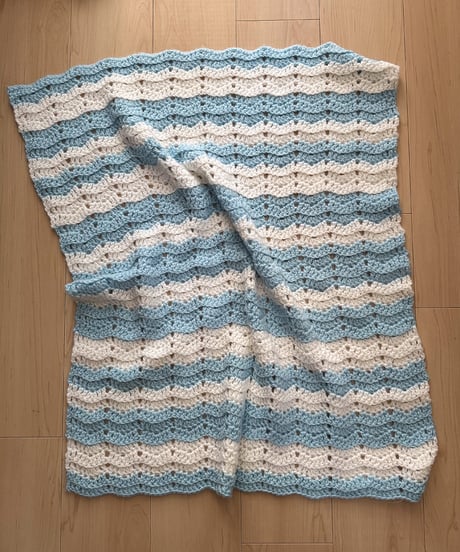 stripe blanket blue/wht