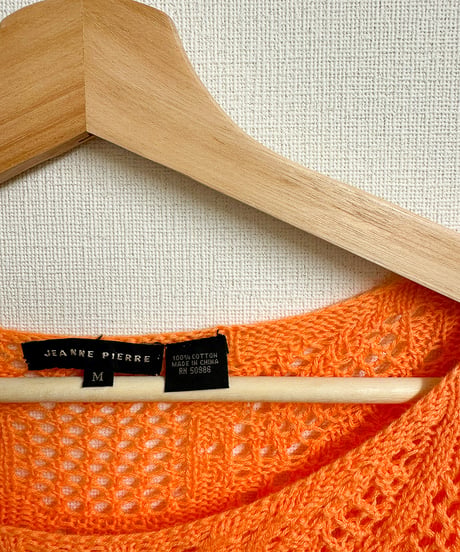 Crochet knit／orange