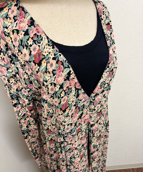 flower layered midi dress