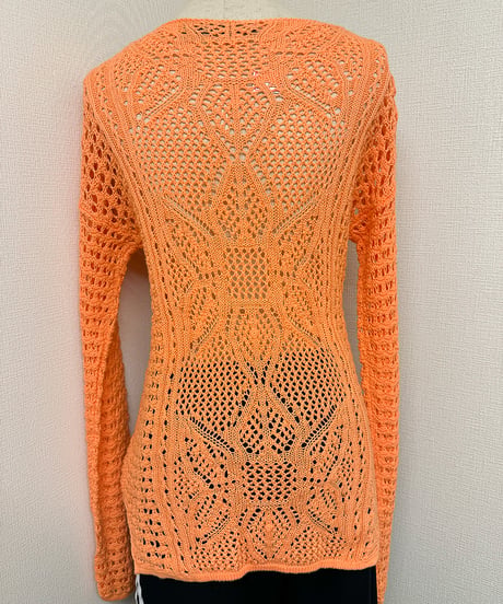 Crochet knit／orange