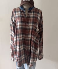 Vintage Denim Collar Check Shirt