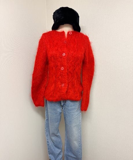mohair knit cardigan