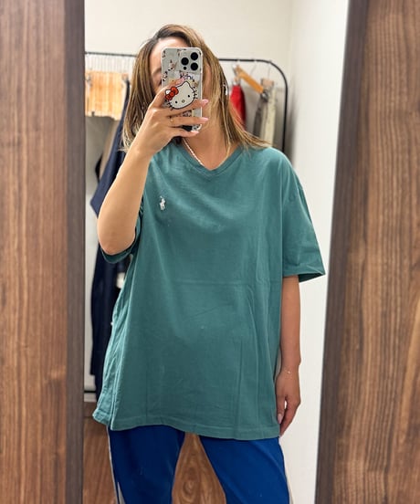 POLO ralph lauren V neck tee grn