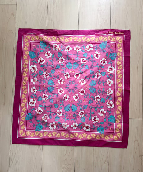 80s-90s Mister Bandana Hibiscus Vintage Bandana Made in USA