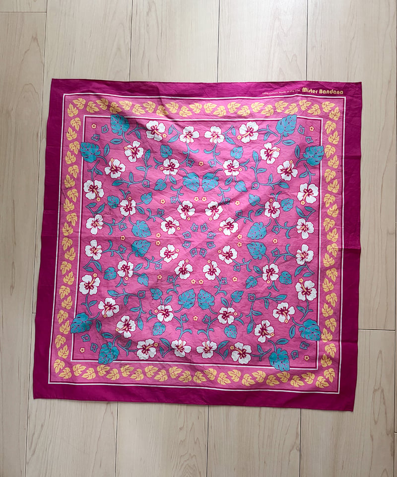 80s-90s Mister Bandana Hibiscus Vintage Bandana