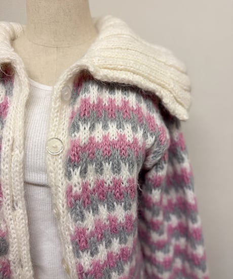 volume mix knit cardigan