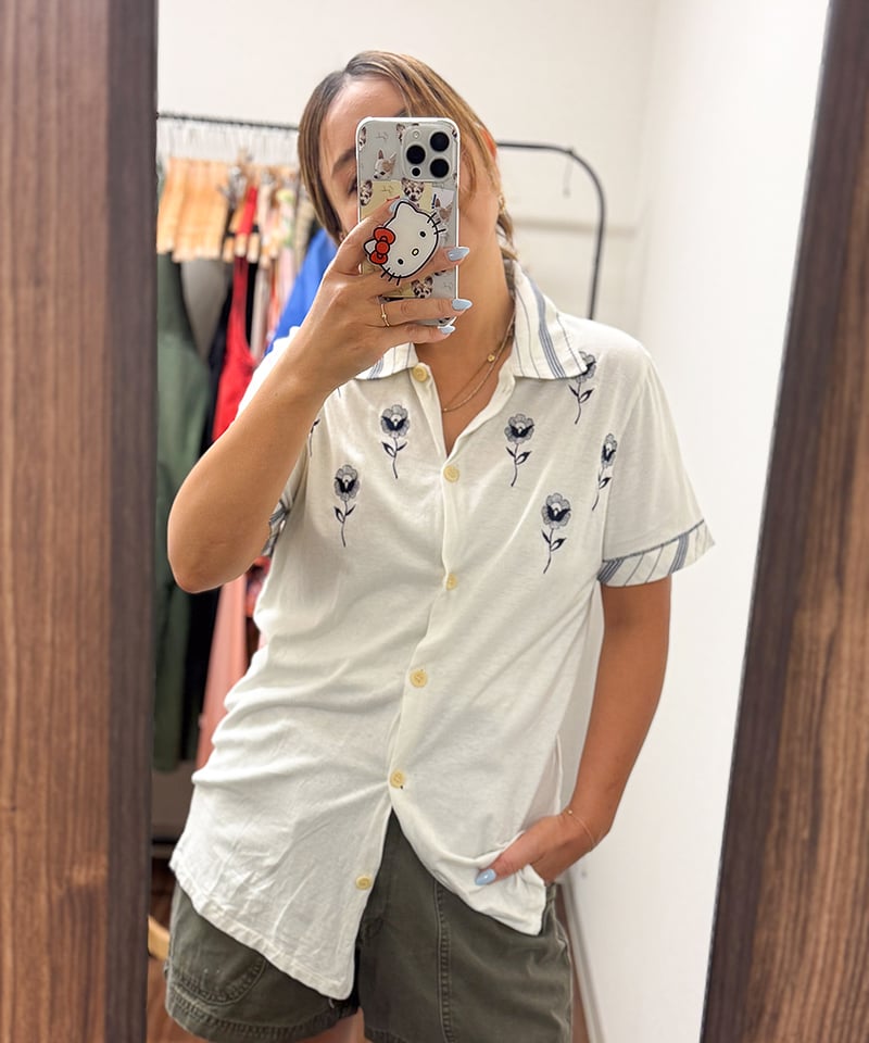 retro flower cotton shirt | LOVES COMPANY STORE