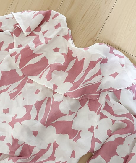Pink Floral Ruffle Vintage Dress – Made in USA