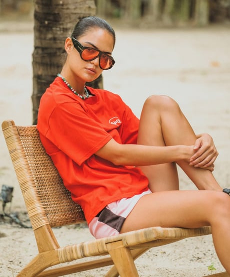 ARAMINTA JAMES -Chillin Oversized Tee Poppy Red-