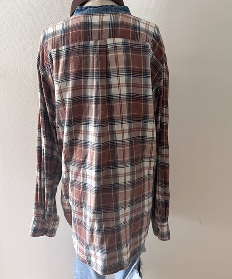 Vintage Denim Collar Check Shirt