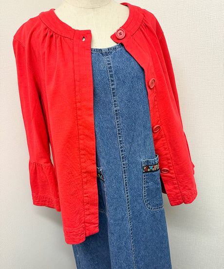 Retro frill one piece