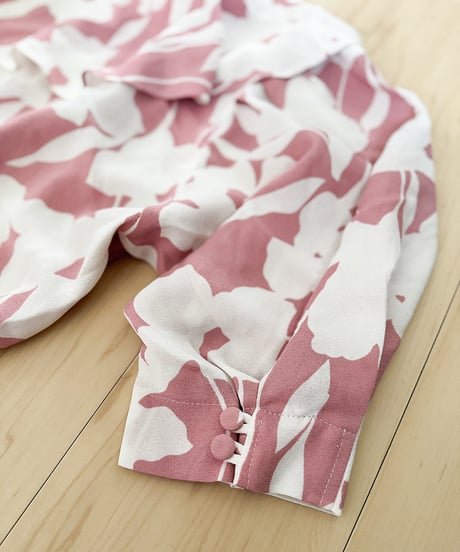 Pink Floral Ruffle Vintage Dress – Made in USA