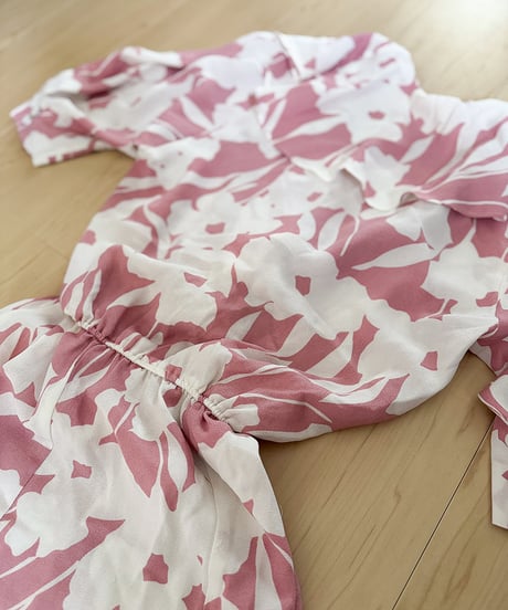 Pink Floral Ruffle Vintage Dress – Made in USA