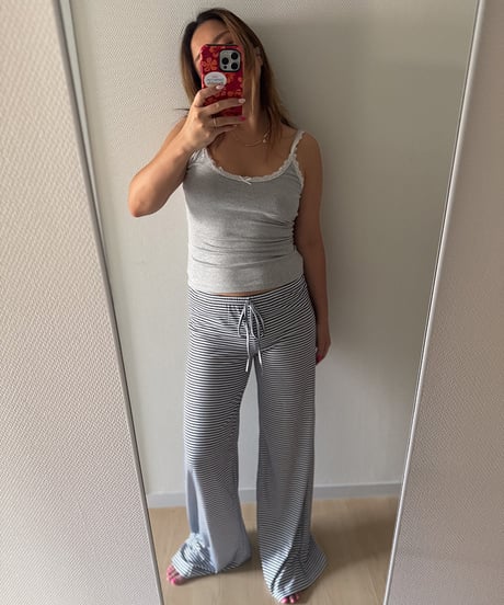Stripe Low Rise Easy Pants