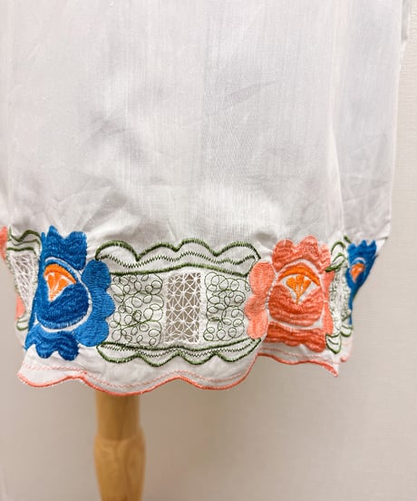 flower embroidery mexican dress
