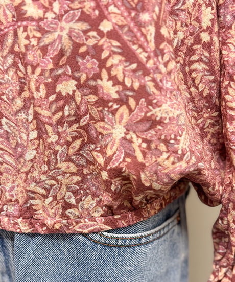 flower frill button blouse