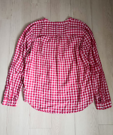Vintage Red Gingham Peasant Blouse