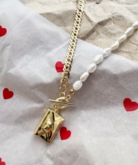 letter pearl chain necklace