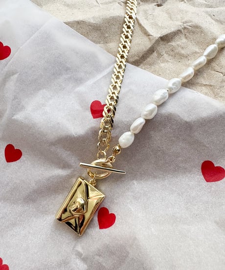 letter pearl chain necklace