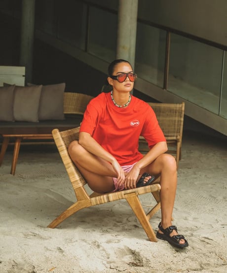 ARAMINTA JAMES -Chillin Oversized Tee Poppy Red-