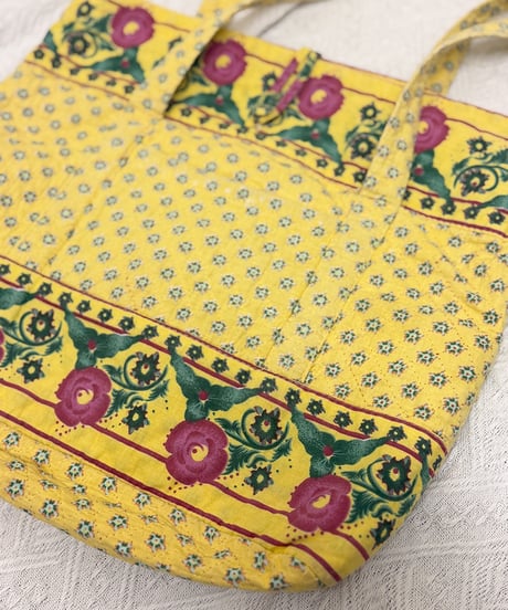 flower quilting tote bag