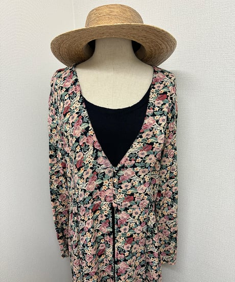 flower layered midi dress