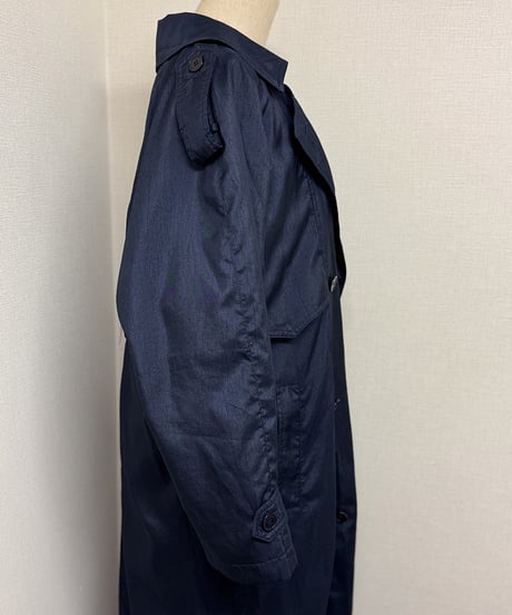 Classic Navy Polyester Trench Coat