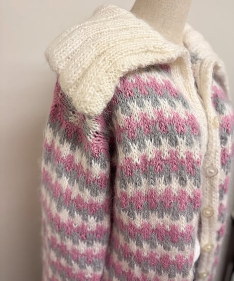 volume mix knit cardigan