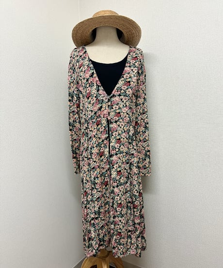 flower layered midi dress