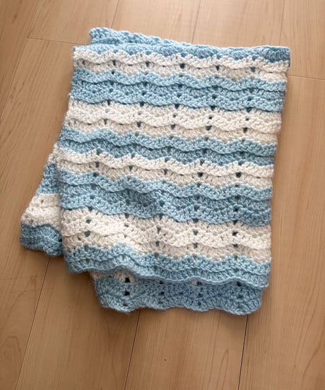 stripe blanket blue/wht