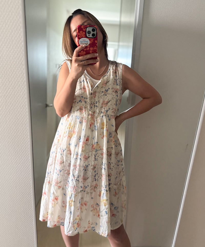 Flower Print Sleeveless One Piece | LOVES COMPA