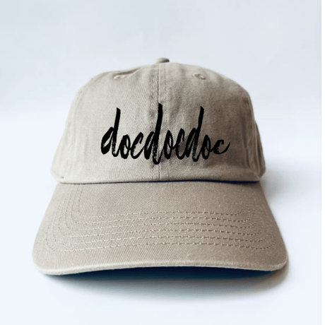 「docdocdoc GIGA LOGO」Baseball Low Cap  khaki　<black print>