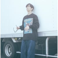 「TRIP!MONK! 」 Vintage Long Sleeve Tshirt / ブラック 長袖　ビッグシルエット