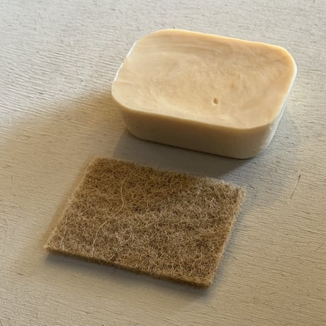 廃油でできた台所用固形石鹸「うてなちゃん」｜天然サイザル麻スポンジセット