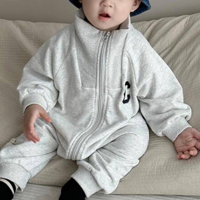 ファスナー付き スウェットロンパース | kapalili