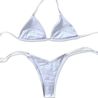 Swarovski Logo BiKiNi White