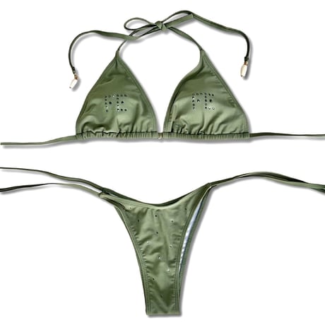 Swarovski Logo BiKiNi Khaki